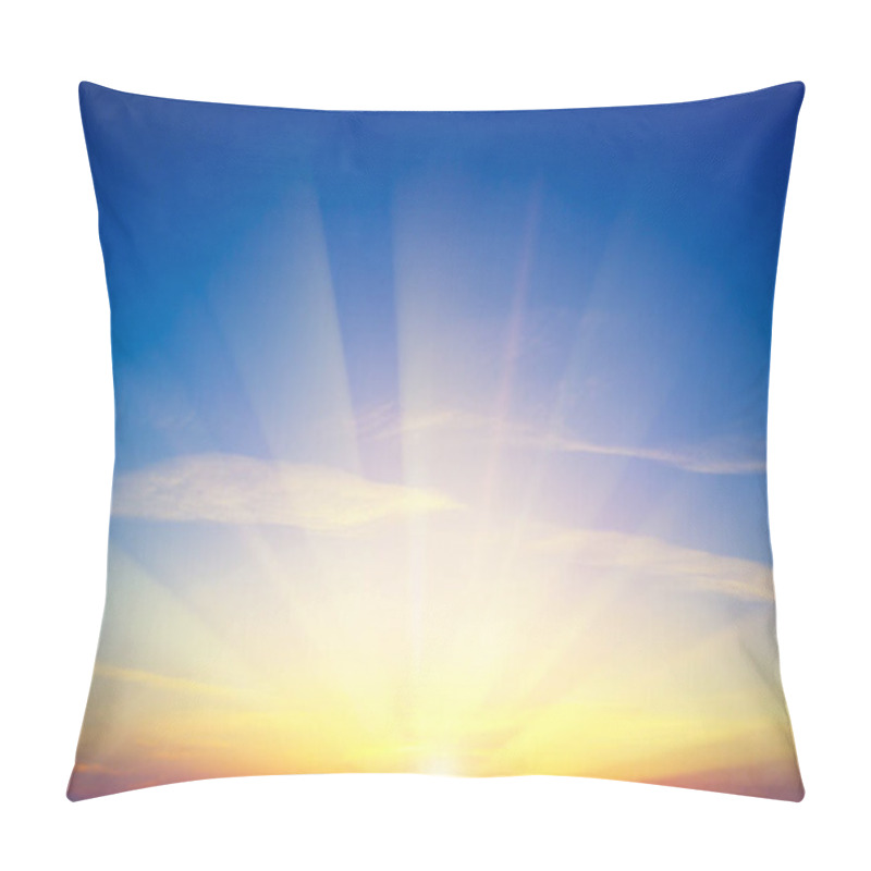 Personality  Sunrise Against Blue Sky And White Clouds Pillow Covers