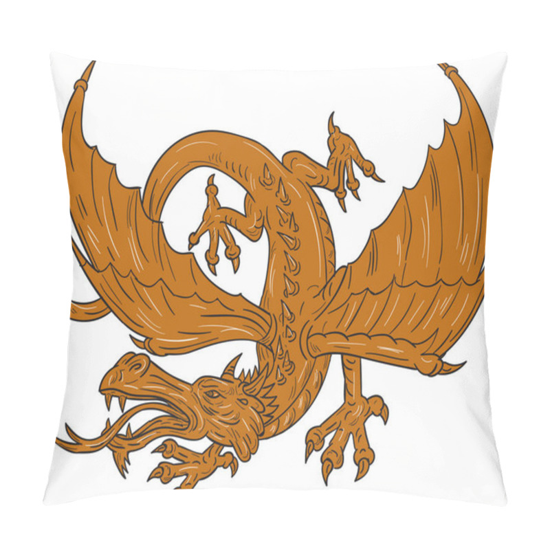 Personality  Agressive Dragon Crouching Drawing Pillow Covers