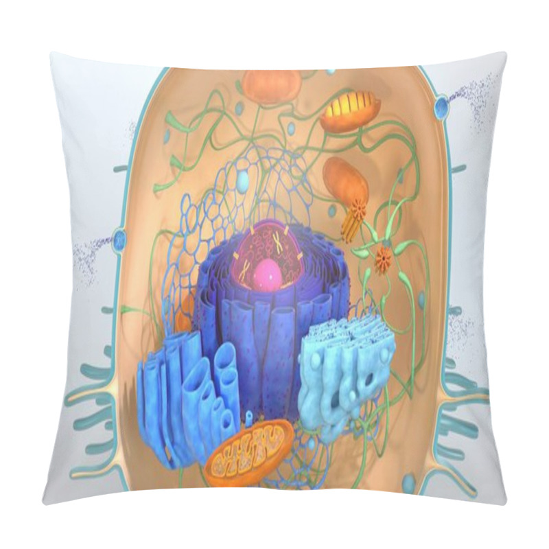 Personality  3d Render Of Body Cells. 3d Illustration Cell Modell. Pillow Covers