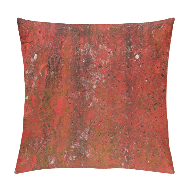 Personality  Worn Red Concrete Wall Surface As Grunge Texture And Background Pillow Covers