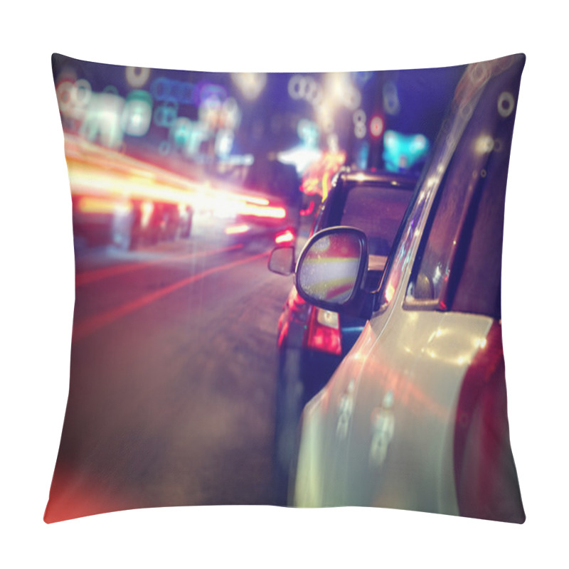 Personality  City Car Traffic At Night Pillow Covers