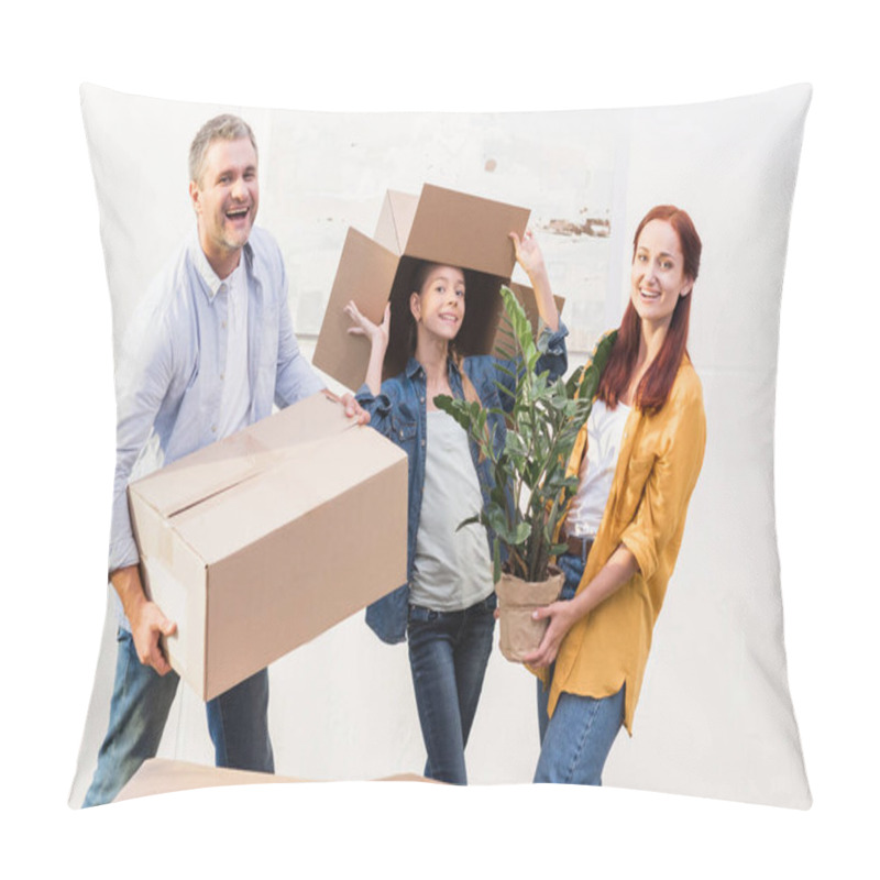 Personality  Family At New Home Pillow Covers