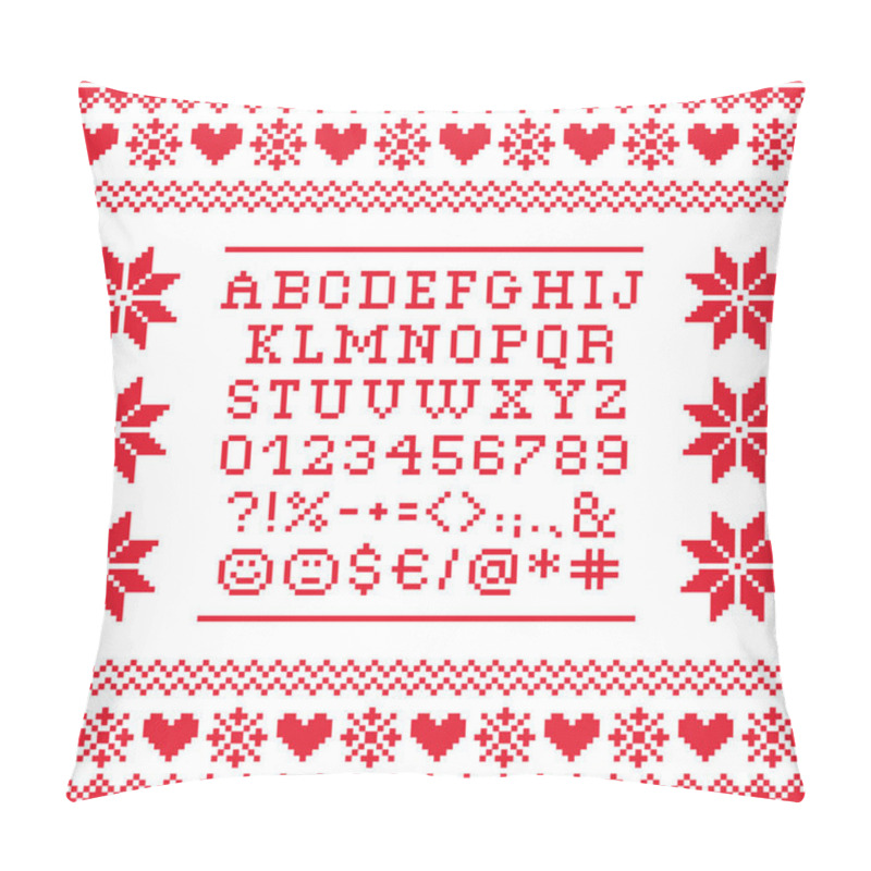 Personality  Cross Stitch Uppercase Alphabet With Numbers And Symbols Pattern, Embroidery Design  Pillow Covers