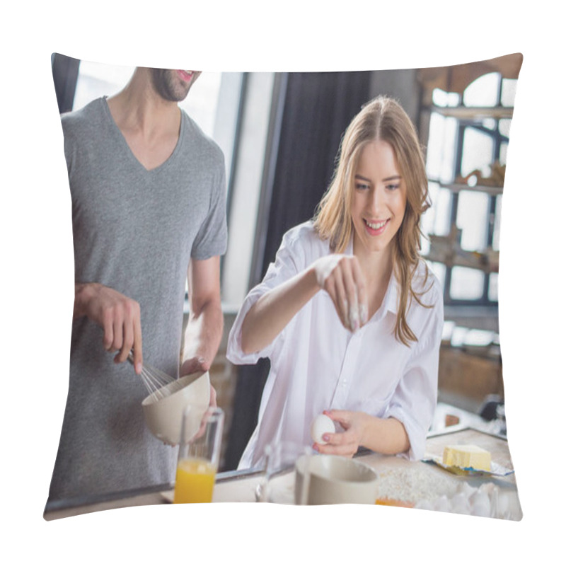 Personality  Couple Cooking Together Pillow Covers