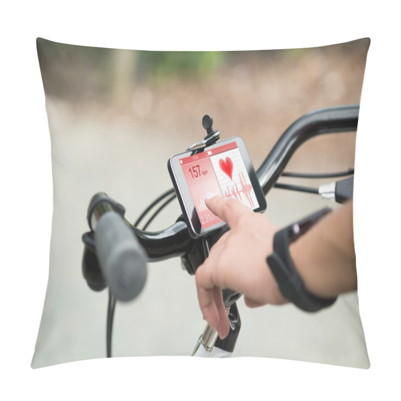 Personality  Finger Pointing At Smart Phone Showing Heartbeat Rate Pillow Covers