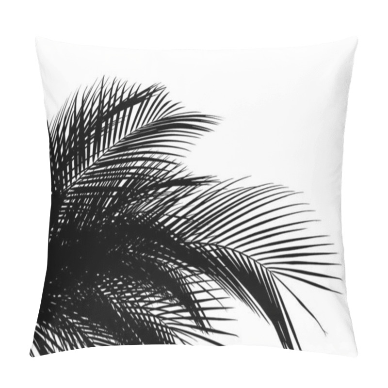 Personality  Silhouette Of Beautiful Palm Leaves On White Background Pillow Covers