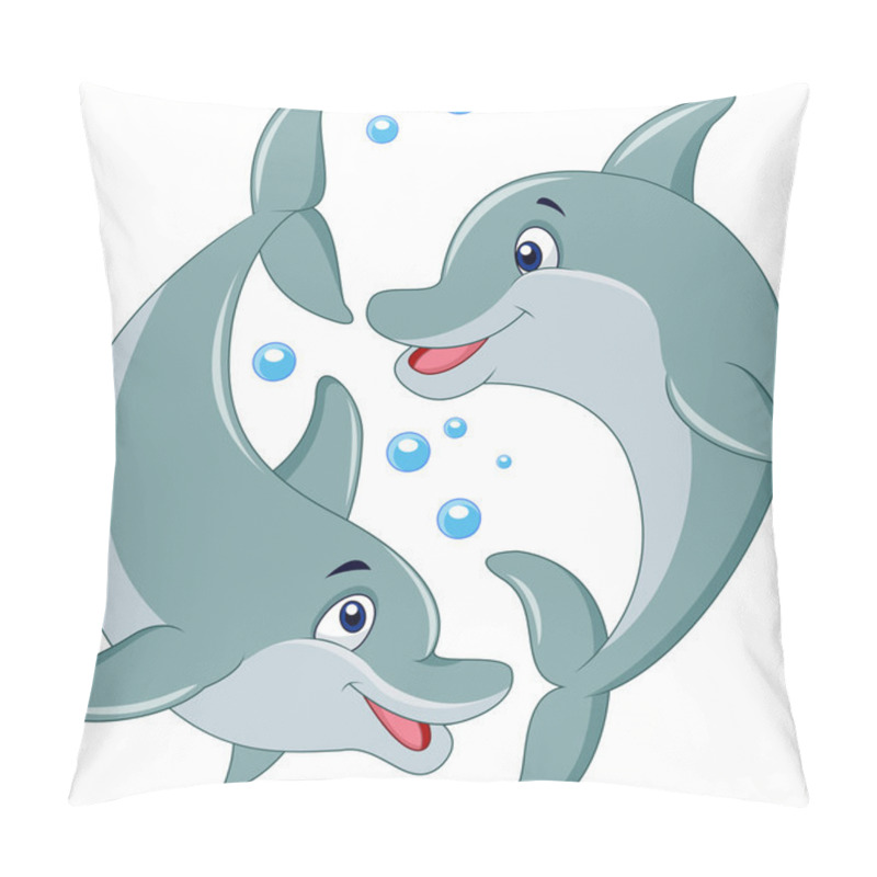 Personality  Cute Dolphin Couple Cartoon Pillow Covers