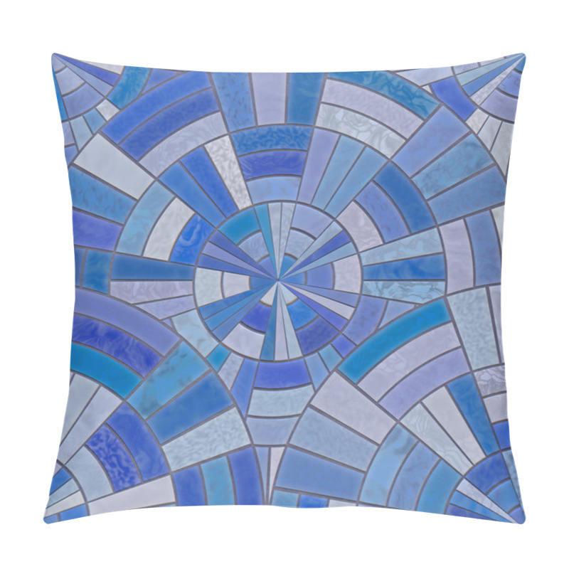 Personality  Blue Circular Tiles Pillow Covers