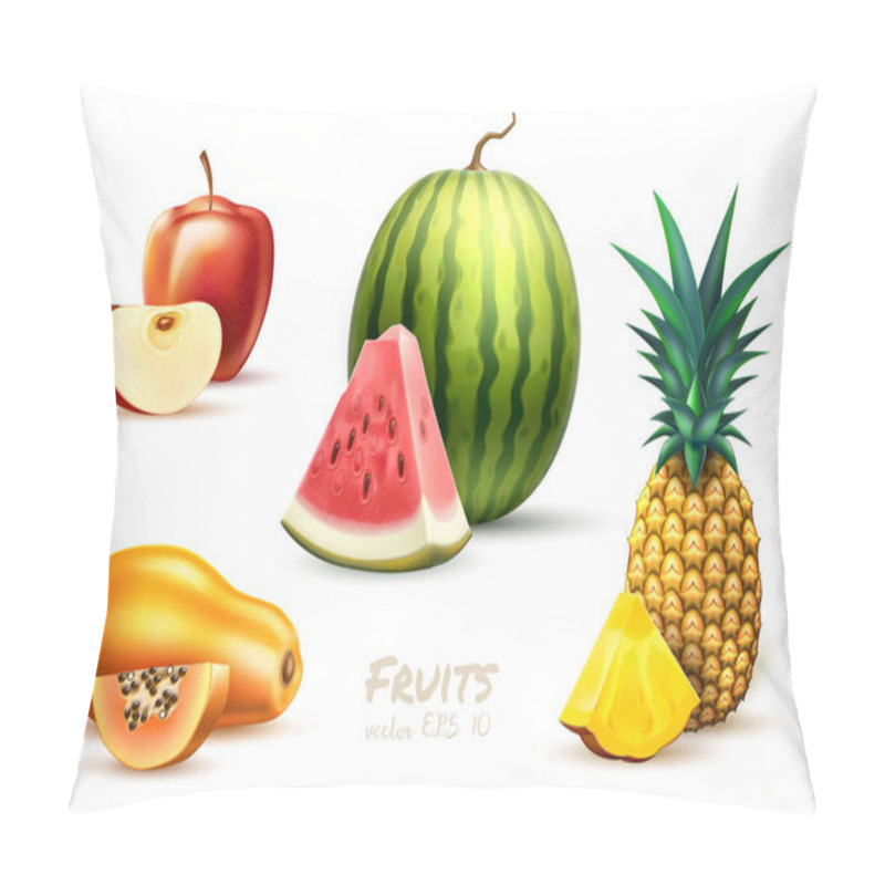 Personality  Pineapple Papaya Watermelon Apple Exotic Fruit Set Pillow Covers