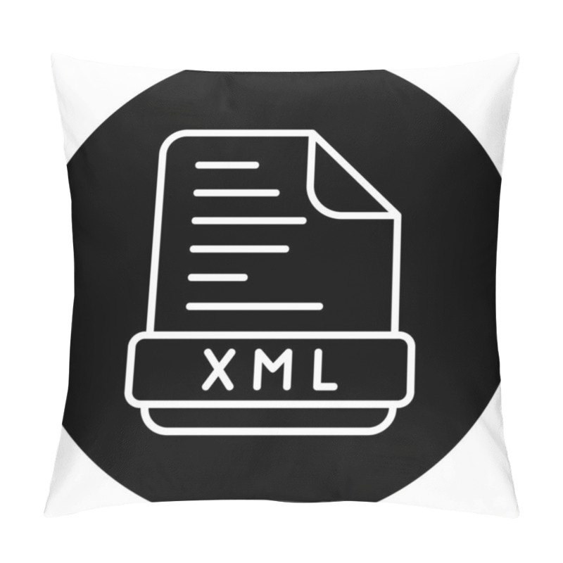 Personality  Minimalist XML Document Icon With A File Outline. Pillow Covers