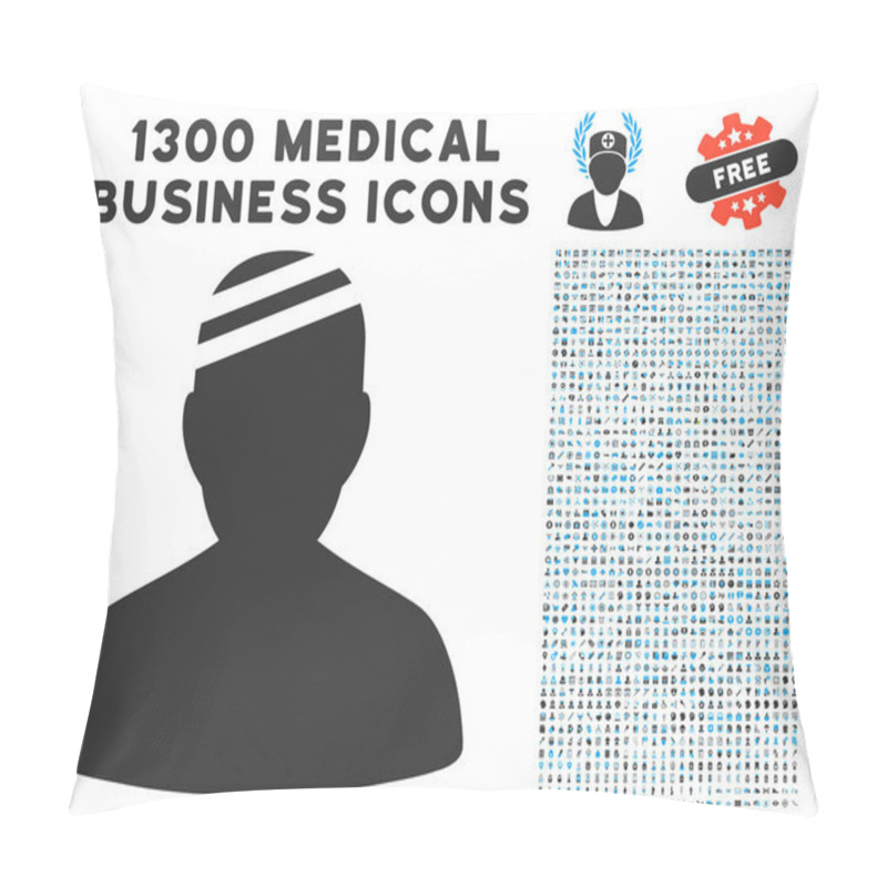 Personality  Patient Icon With 1300 Medical Business Icons Pillow Covers