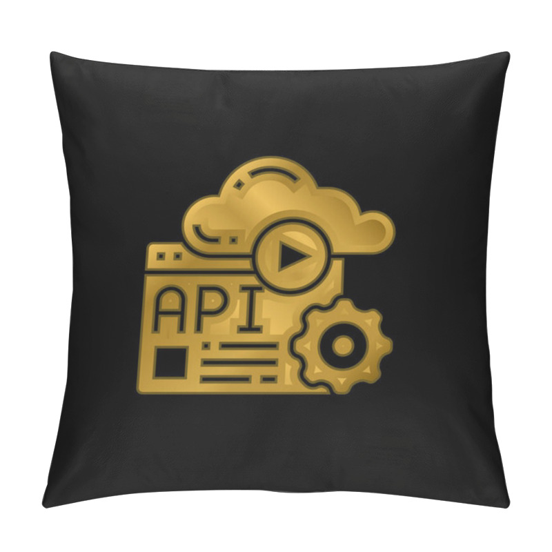 Personality  Application Gold Plated Metalic Icon Or Logo Vector Pillow Covers