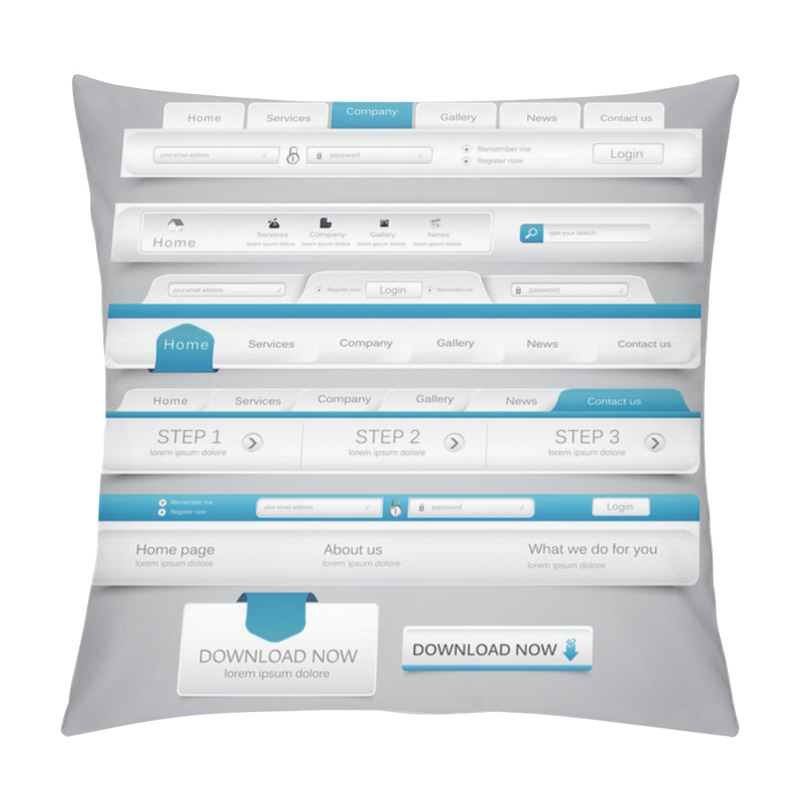 Personality  Web Design Navigation Set. Vector Pillow Covers