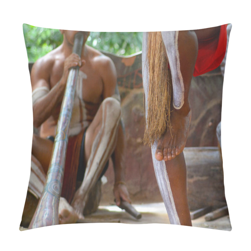 Personality  Yirrganydji Aboriginal Men Playand Dance Aboriginal Music Pillow Covers