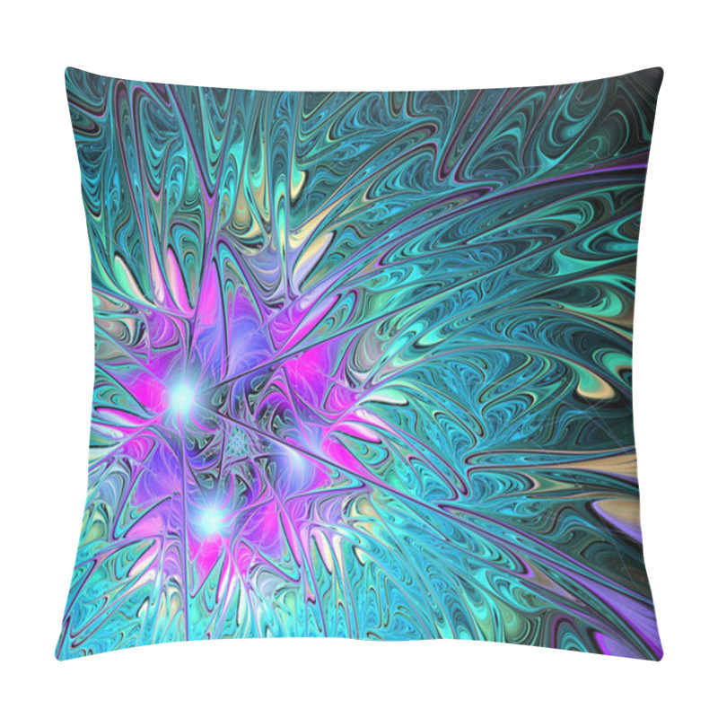 Personality  Computer Generated Background Of Abstract Fractal Shapes Pillow Covers