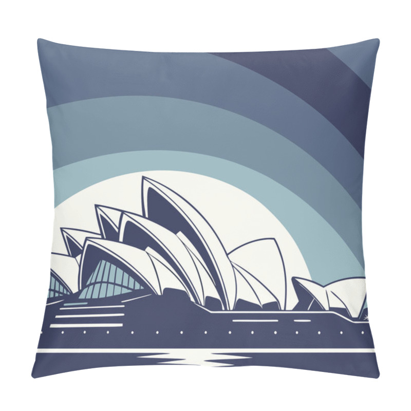 Personality  Iconic Sydney Opera House Silhouette Design Vector Pillow Covers