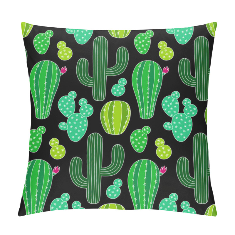 Personality  Cute Hand Drawn Cactus Seamless Pattern Pillow Covers