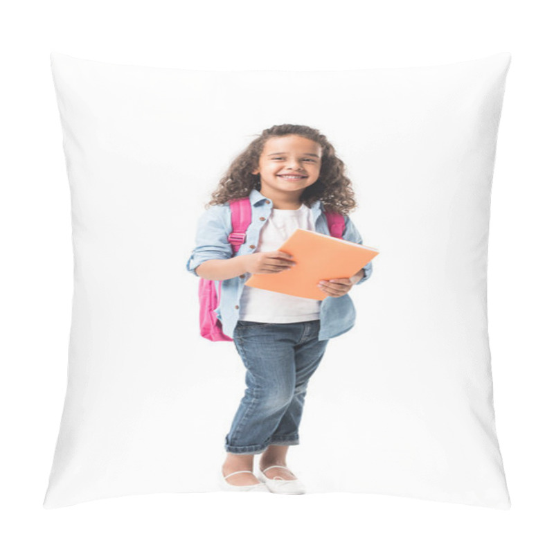 Personality  African American Schoolgirl With Textbook Pillow Covers