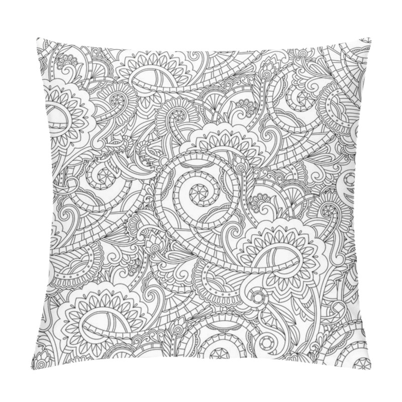 Personality  Monochrome Paisley Pattern. Seamless Background Pillow Covers