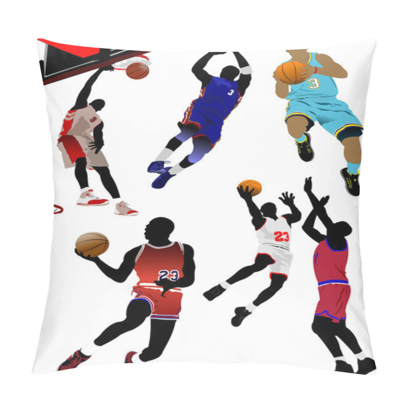 Personality  Basketball Players. Vector Illustration Pillow Covers