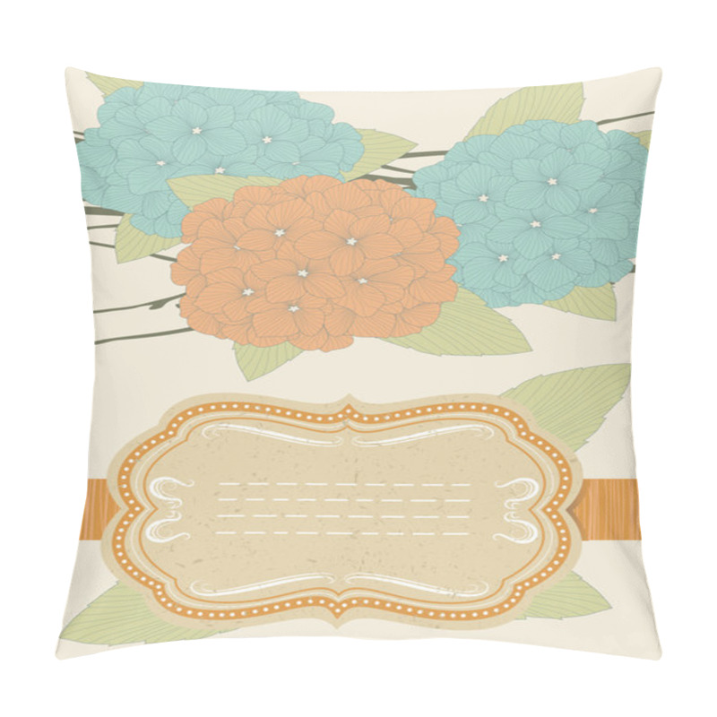 Personality  Frame And Blooming Hydrangeas Pillow Covers