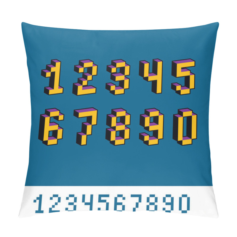 Personality   Numerals Created In 8 Bit Style.  Pillow Covers