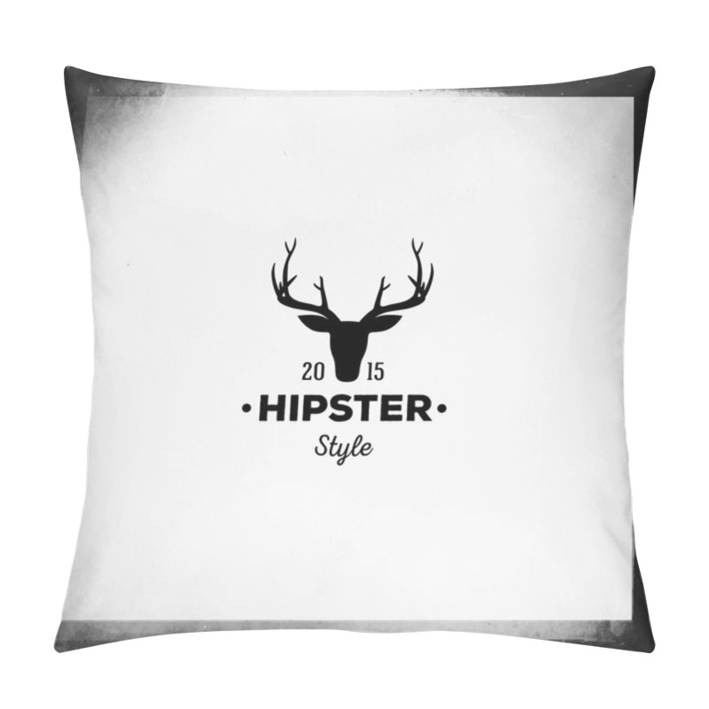 Personality  Photo Frame With Hipster Logo Pillow Covers