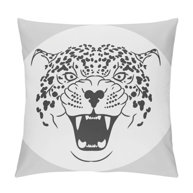 Personality  Leopard Portrait. Angry Wild Big Cat Pillow Covers