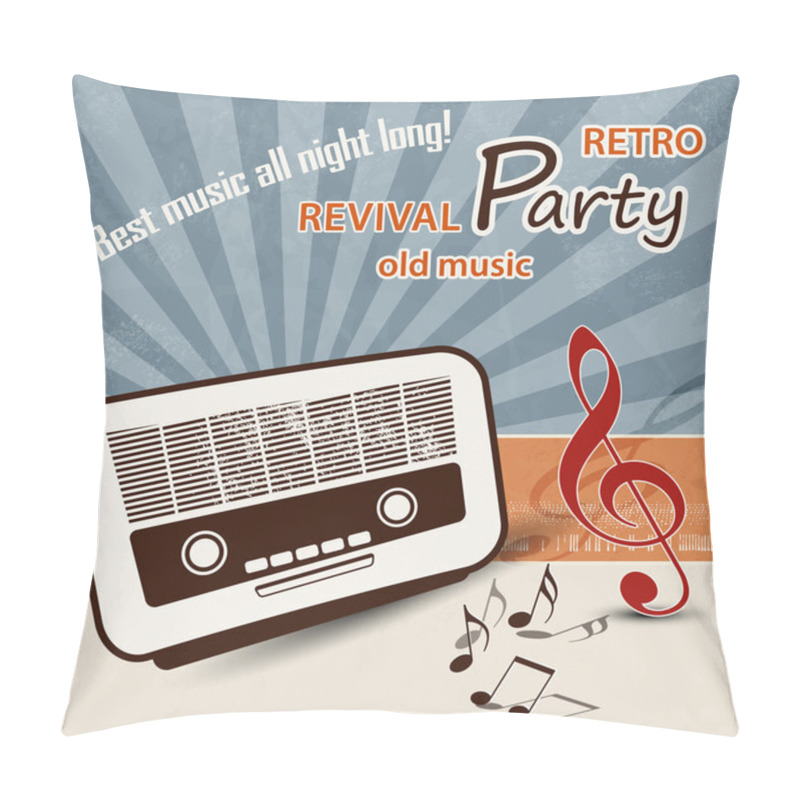 Personality  50s Music Background - Retro Party Poster Pillow Covers