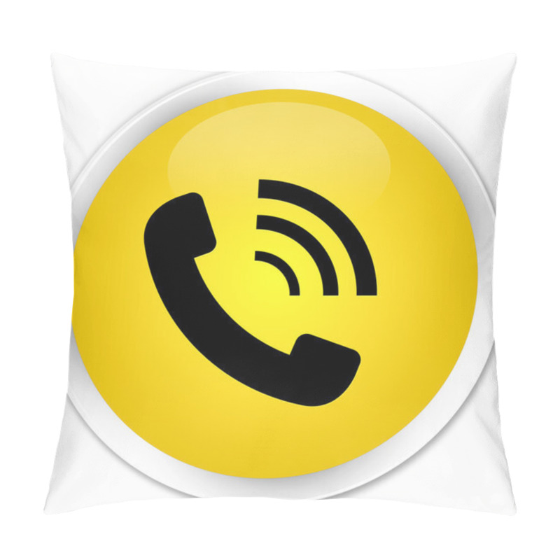 Personality  Phone Ringing Icon Yellow Button Pillow Covers