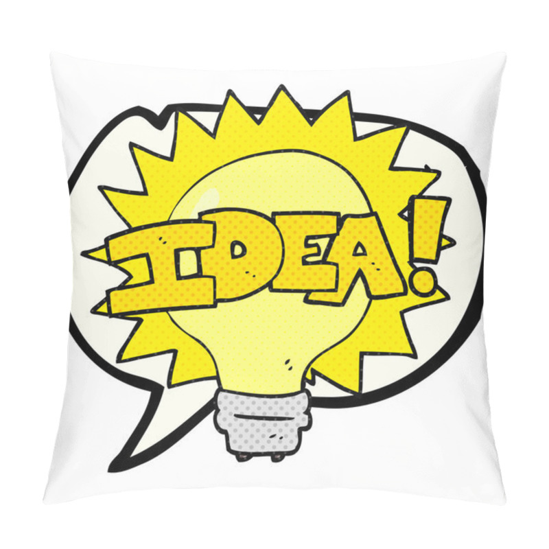 Personality  Comic Book Speech Bubble Cartoon Idea Light Bulb Symbol Pillow Covers