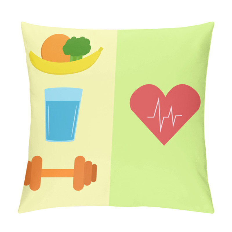 Personality  Healthy Food, Water And Sport Pillow Covers