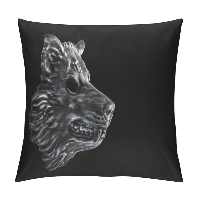 Personality  Wolf Head Isolated On Black Background With Clipping Path Pillow Covers