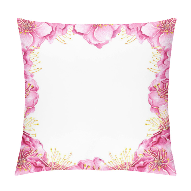 Personality  Peach Flowers Frame. Pillow Covers