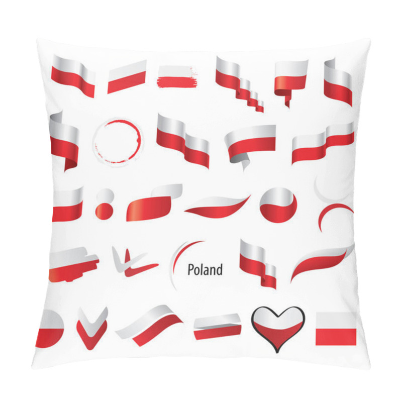 Personality  Poland Flag, Vector Illustration Pillow Covers