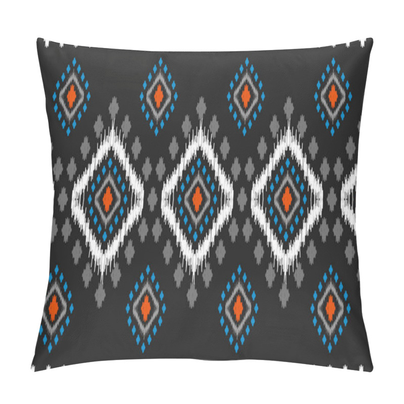 Personality  Carpet Ethnic Tribal Pattern Art. Ethnic Ikat Seamless Pattern. American, Mexican Style. Design For Background, Wallpaper, Illustration, Fabric, Clothing, Carpet, Textile, Batik, Embroidery. Pillow Covers