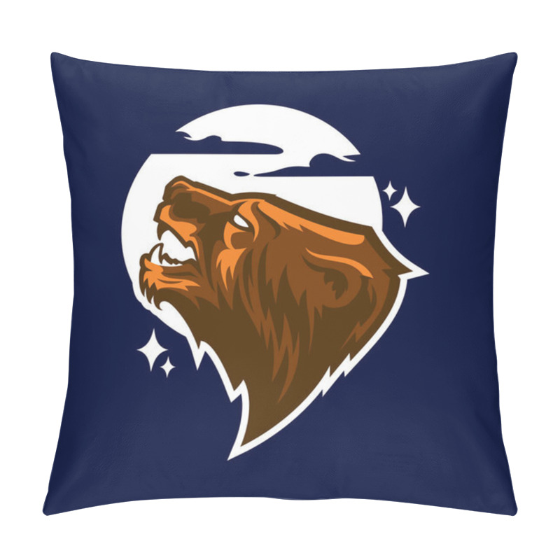 Personality  Grizzly Bear Head Logo Pillow Covers