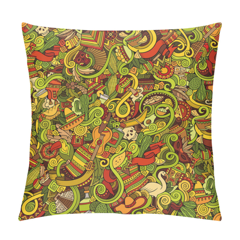 Personality  Cartoon Hand-drawn Doodles On The Subject Of Latin America Pillow Covers