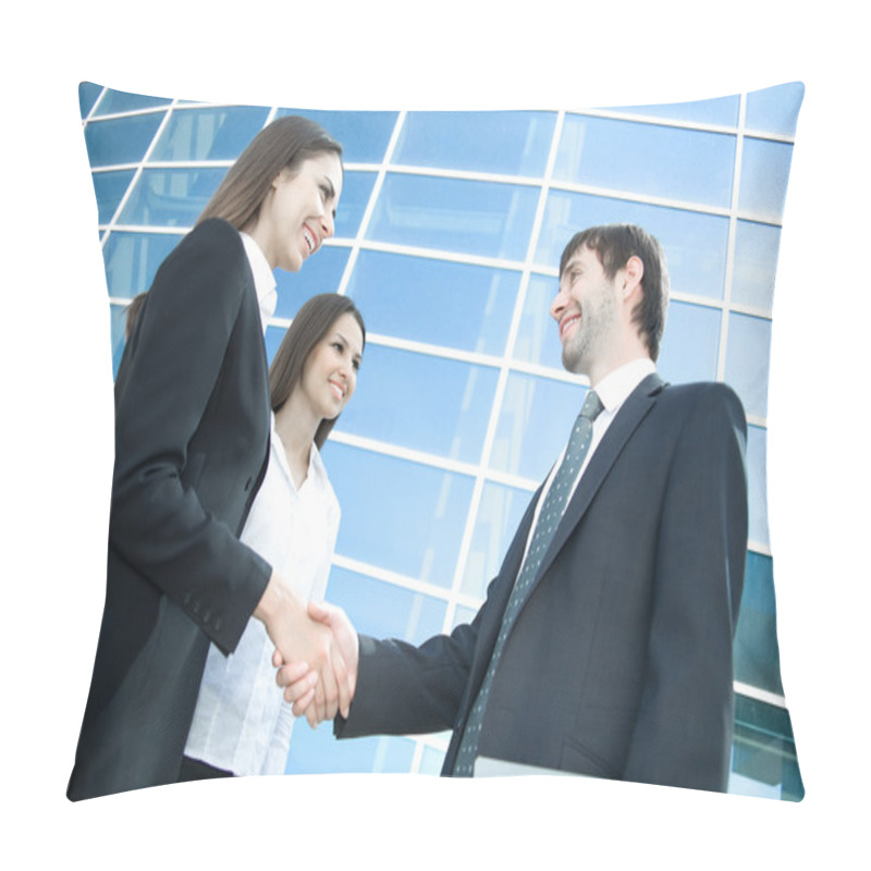 Personality  Businesspeople Shake Hands Pillow Covers