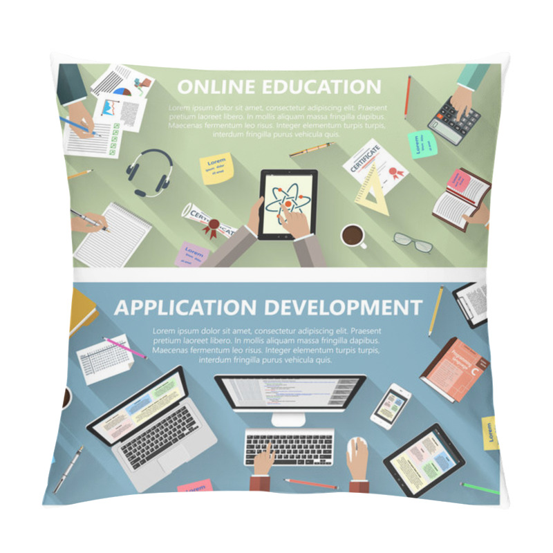 Personality  Online Education And App Development Concept Pillow Covers