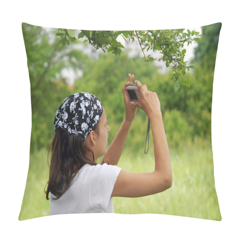 Personality  Teenage Girl Photographer Pillow Covers