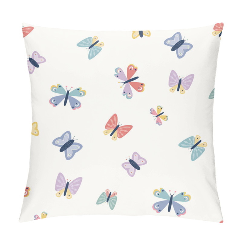 Personality  Scattered Butterfly Seamless Repeat Vector Pattern. Pillow Covers