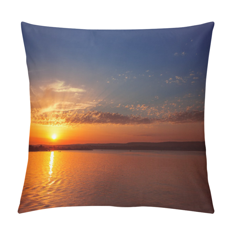 Personality  Colourful Sunset Over Lake Pillow Covers