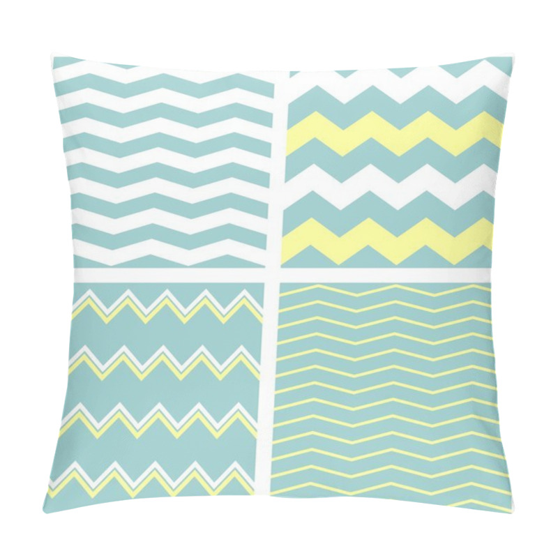 Personality  Tile Vector Pattern Set With Zig Zag Print Background Pillow Covers