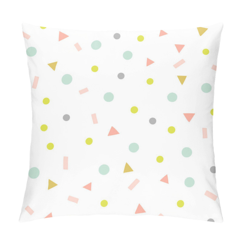 Personality  Abstract Confetti Vector Pattern. Party Seamless Background With Geometric Shapes, Triangles, Dots, Sprinkles. Pastel Colors. Pillow Covers