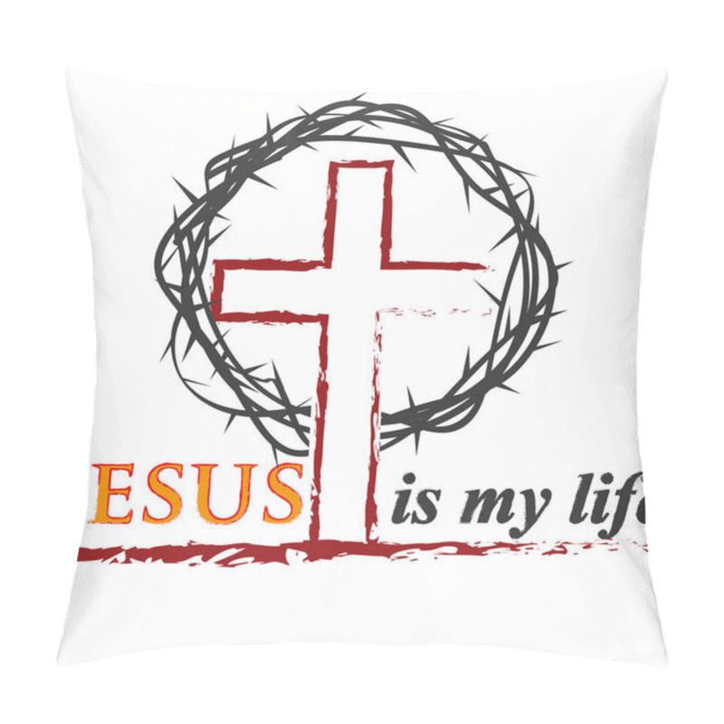 Personality  Biblical Inscriptions. Christian Art. Jesus. Christian Logo Pillow Covers