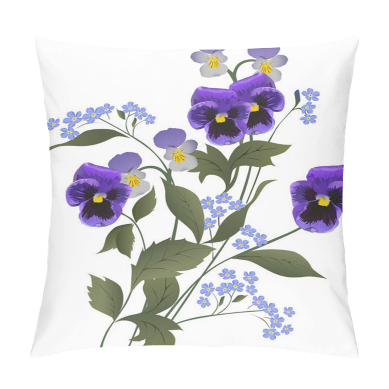 Personality  Blue Flower Bouquet On White Pillow Covers