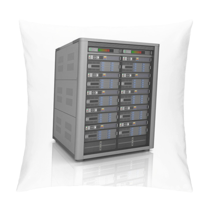 Personality  Server Storage Database Icon Over White. 3D Illustration Pillow Covers