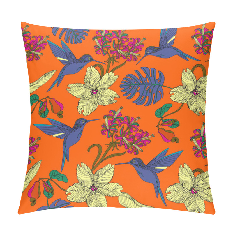 Personality  Bright Tropical Background With Exotic Plants.  Pillow Covers