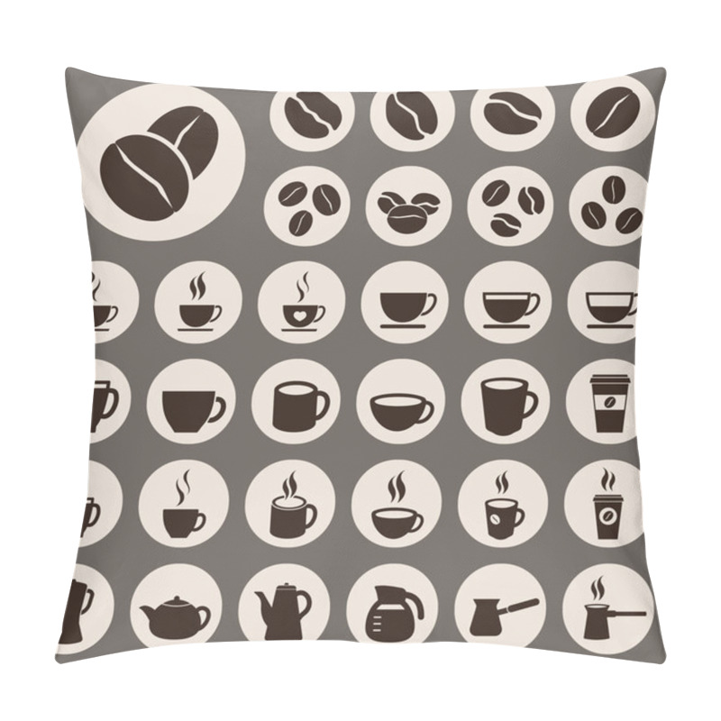 Personality  Coffee Icons Set Pillow Covers